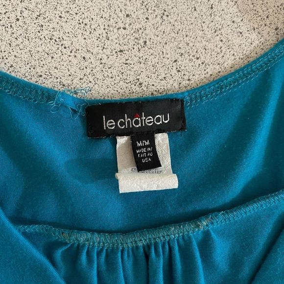 #114 Le Château long dress with side ruching and ruffled hem - Picture 6 of 8